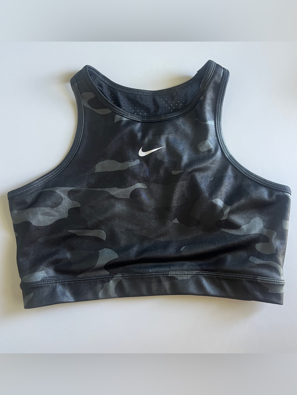 Nike Black & Gray Camo Racerback Sports Bra